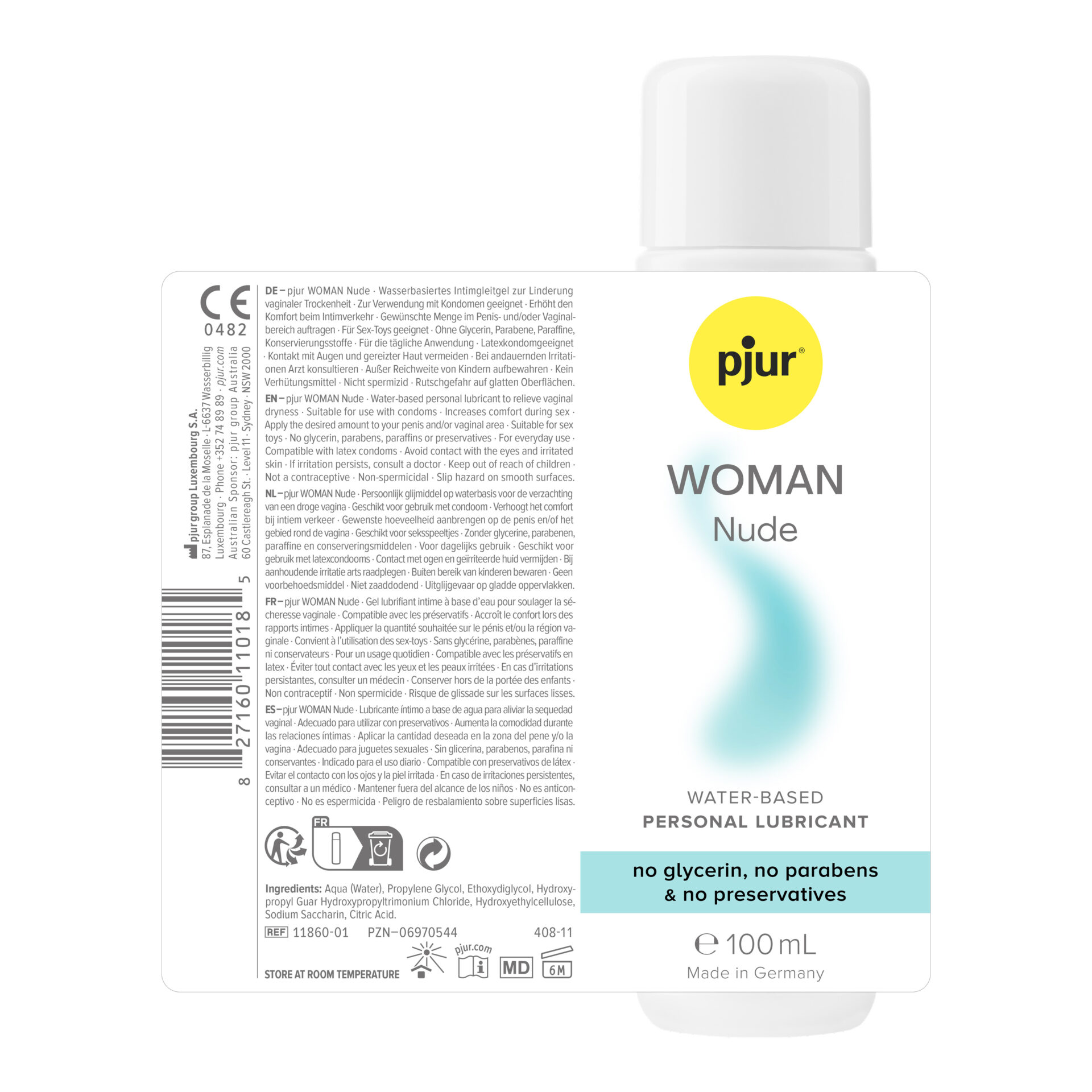 pjur WOMAN Nude 100 ml - Lubricante íntimo base agua para piel sensible - Imagen 5